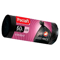 Мешки для мусора 60 л, черные, в рулоне 20 шт., ПНД, 7,4 мкм, 720х600 мм, PACLAN, 600820 в Якутске Мешки для мусора 60 л, черные, в рулоне 20 шт., ПНД, 7,4 мкм, 720х600 мм, PACLAN, 600820 в Якутске