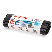 Мешки для мусора 60 л, черные, в рулоне 20 шт., ПНД, 10 мкм, 700х600 мм, LAIMA, 601381 в Якутске Мешки для мусора 60 л, черные, в рулоне 20 шт., ПНД, 10 мкм, 700х600 мм, LAIMA, 601381 в Якутске