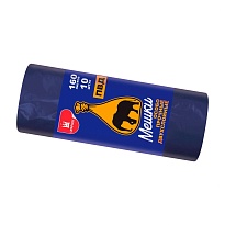 Мешки для мусора 160 л, синие, рулон 10 шт., ПВД, 35 мкм, 1100х900 мм, Уфа Пак, МВ1755 (МВ 160-10ср) в Якутске