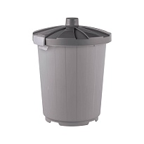 Мусорный бак с крышкой на колесах 105 л серый 105 серый в Якутске