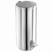 Урна для мусора с педалью, усиленное, Титан, 50 л, кольцо под мешок, нержавеющая сталь, хром