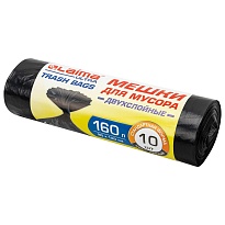 Мешки для мусора 160 л, черные, в рулоне 10 шт., ПВД, 30 мкм, 1200х900 мм, LAIMA ULTRA, 607694 в Якутске Мешки для мусора 160 л, черные, в рулоне 10 шт., ПВД, 30 мкм, 1200х900 мм, LAIMA ULTRA, 607694 в Якутске