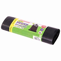 Мешки для мусора 120 л, черные, в рулоне 10 шт., ПНД, 11 мкм, 1020х670 мм, Любаша, 608093 в Якутске