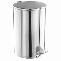 Ведро для мусора с педалью, усиленное, Титан, 20 л, кольцо под мешок, нержавеющая сталь, хром в Якутске