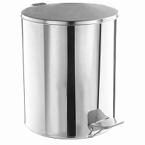 Ведро для мусора с педалью, усиленное, ТИТАН, 7 л, кольцо под мешок, нержавеющая сталь, хром в Якутске