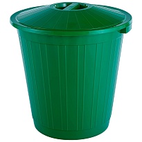 Мусорный бак с крышкой 50 л зеленый 50 зеленый в Якутске