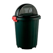 Мусорный бак с крышкой - клавишей на колесах 105 л темно-зеленый 105 темно-зеленый в Якутске