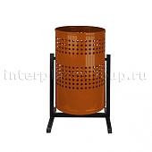 Урна уличная металлическая 21 л круглая с перфорацией коричневая