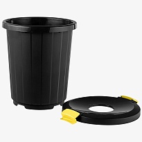 Мусорный бак с крышкой - воронкой на колесах 105 л темно-серый 105 темно-серый в Якутске