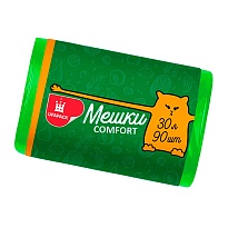 Мешки для мусора 30 л, зеленые, в рулоне 90 шт., ПНД, 6 мкм, 560х480 мм, Comfort, М4268 в Якутске