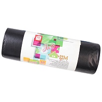 Мешки для мусора 220 л, черные, в рулоне 10 шт., ПВД, 29 мкм, 1100х830 мм, Концепция Быта ЭкоДом, 604924 в Якутске