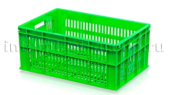 Ящик для молока, мяса, овощей и фруктов большая перфорация дно перфорированное светло-зеленый в Якутске