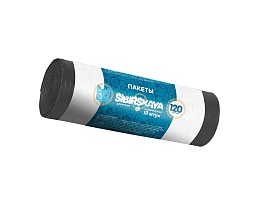 Мешки для мусора 120 л, черные, в рулоне 10 шт., ПНД, 14 мкм, 1100х700 мм, SIBIRSKAYA, 101-008 S в Якутске