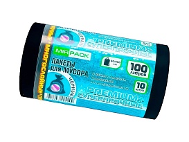 Мешки для мусора 100 л, черные, в рулоне 10 шт., ПВД, 70 мкм, 1000х600 мм, PREMIUM+, 1001076 в Якутске Мешки для мусора 100 л, черные, в рулоне 10 шт., ПВД, 70 мкм, 1000х600 мм, PREMIUM+, 1001076 в Якутске