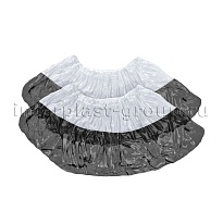 Бахилы бело-черные 1000 шт (500 пар), 48 мкм, двойная подошва, с одной резинкой, Эконом+ в Якутске