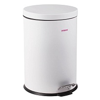 Ведро-контейнер для мусора (урна) с педалью LAIMA Classic, 12 л, белое, глянцевое, металл, со съемным внутренним ведром в Якутске