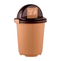 Мусорный бак с крышкой - клавишей на колесах 105 л бежевый 105 бежевый в Якутске