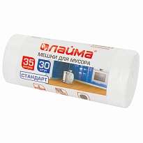 Мешки для мусора 35 л, белые, в рулоне 30 шт., ПНД, 6 мкм, 550х480 мм, LAIMA, 605538 в Якутске