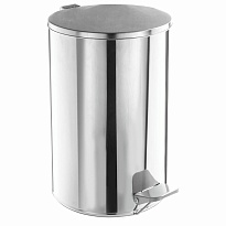Ведро для мусора с педалью, усиленное, ТИТАН, 10 л, кольцо под мешок, нержавеющая сталь, хром в Якутске